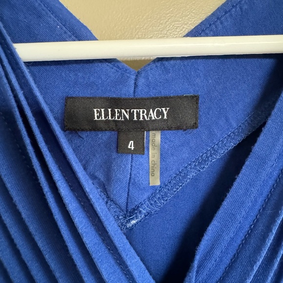 Ellen Tracy dress, royal blue, V neck with pockets - Picture 4 of 4